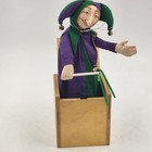 Jax Handmade Jack-in-the-box Makers Jester Purple And Green 4 25  Vtg 1985