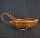 Wicker Small Fruit Herb Gathering Basket Teardrop Shape Decoration Vintage  read