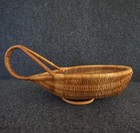 Wicker Small Fruit Herb Gathering Basket Vintage Teardrop Shape Decoration  read