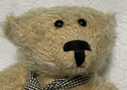 Hand Made 12    Teddy Bear Fully Jointed Tan Mohair Vintage Stuffed Collectible Ec