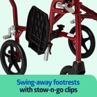 Lightweight Foldable Transport Wheelchair W  Cup Holder 300lb Capacity Mobility