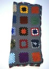 Vtg Granny Square Hand Crochet Afghan Throw Blanket Boho Colorful 54x38 Hippie