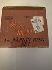 Merry Mushroom 4 Pc  Napkin Ring Set - New  In Original Box  Very Rare  