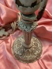 Antique Painted Cast Iron  Boudoir Small Table Lamp 13    Base Harp Finial