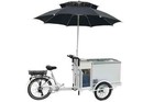 Electric White Vending Trike Mobile Food Bike Cart With Umbrella