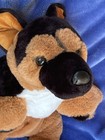 Fao Schwarz Medium 21   german Shepard Dog Plush Stuffed Animal Black Brown Floppy