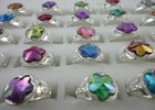100pcs Wholesale Star Color Silver Plated Rings For Children Boys Girls Jewelry