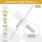 4pcs M2x0 4mm 300mm 304 Stainless Steel Fully Threaded Rod 