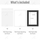 5x7 Black Picture Mat Boards Fits 4x6 White Core Bevel Backing   Clear Bags