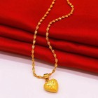 Luxury 24k Dubai Gold Plated Heart Jewelry Set    necklace   Earrings Gift For Her
