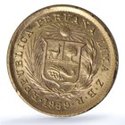 Peru 1 5 Libra Republic Trade Coinage Km-210 Fr-75 Gold Coin 1959 Zbr