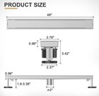 Ebyte 48     Linear Shower Drain  With Tile Insert Grate  brushed Nickel  2699
