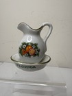 Vintage Porcelain Florida Oranges Souvenir Tooth Pick Holder Mini Pitcher