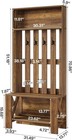 70 8 Inch Farmhouse Narrow Hall Tree With Bench And Shoe Storage For Entryway