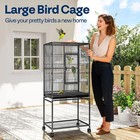 54   Wrought Iron Large Bird Flight Cage W  Rolling Stand Parrot Cockatiel Conur