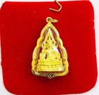 Buddha Chinnarat Amulet Gold 18k 750 Pendant Thai Sacred Fortune Talisman Auth 
