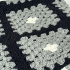 Handmade Crochet Granny Square Throw Blanket Gray Black White Afghan 59   x28   