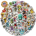 50 Retro Robot Stickers Pack waterproof Vinyl Decals For Diy Crafts Laptops Trav