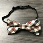 Ivory Beige Stripe Men Women Bowtie Classic Clip-on Neck-wear Tuxedo Adjustable 