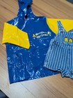 Vintage Bananas In Pyjamas Raincoat   Goldie   Ace Denim Stripe Overalls Set 1y