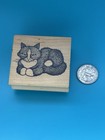 Funny Business Vintage 1981 Cat Nap Wood Mounted Rubber Stamp Free Shipping
