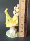 Vintage Napco Pixie Elf Mushroom Inch Worm Caterpillar Groovy Bisque Figurine