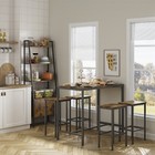 5 Piece Dining Table Set Kitchen Breakfast Furniture W  4 Chair Antique Brown