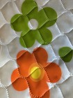 Vintage 70s Floral Quilted Vinyl Toaster Oven Cover Flower Power Retro Groovy