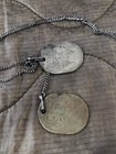 Ww2 Usmc Brass Dog Tag Set W Chain - C j  Knier 819753 - T-43 - Wwii Marine