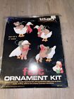 Vintage Felt Christmas Ornament Stitch Kit Set Geese Teddy Bears Goose 4    Titan