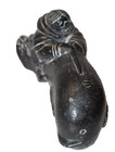 Soapstone Figurine A Wolf Original Inuit On Whale Handmade In Canada