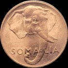          1950 Italian Somaliland  Somalia  5 Sentisimi Coin  Elephant Head  Crescent