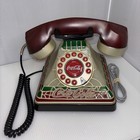 Vintage Coca-cola Illuminated Stained Glass Telephone