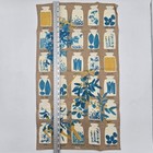 Vintage Vera Neumann Unused Linen Tea Towel Spice Jars Motif Brown Blue Mustard