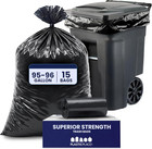 95-96 Gallon Heavy Duty Black Trash Bags - Contractor Grade  Extra Large Garbage