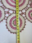 Vintage Crocheted Table Cover Doily  Flowers   Handmade Crochet 