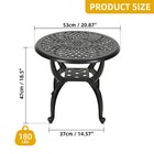 Outdoor Cast Aluminum Patio Dining Table Round End Table W  Adjustable Foot Pads