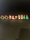 9 Pcs Christmas Rubber Keychains Bulk  Assorted Christmas Icons  Adorable   New 
