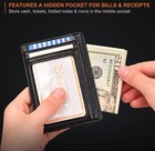 Men Slim Leather Wallet Rfid Blocking Credit Card Holder Id Money Clip Front