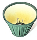 Vintage 3  X 4  X 5  Clip-on Green Pleated Lamp Shade     White Interior     Nos