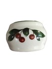Vtg Ceramic Napkin Rings White Apples Cherries 1 25    Set Of 6 Farmhouse Cottage