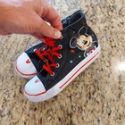 Disney Mickey Mouse Side Zip Sneakers Youth Size 12 5 High Top Shoes Black 