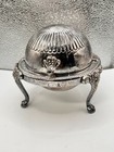 Vintage 1883 F b  Rogers Silver Co Plate Silver Dome Roll Top Caviar Butter Dish