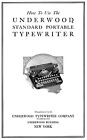 Underwood Standard Portable Typewriter Owners Manual 1919  12pg 