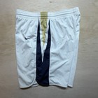 Nike Mens Athletic Basketball Shorts Size Xl White Navy Blue Gold Swoosh Mesh