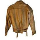 Vintage 80s Winlit Tan Genuine Leather Jacket Womens Size Medium W  Shoulder Pad