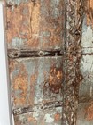 Antique Carved Distressed Painted Wooden Wall Hanging Panel Castle Rustic Indian