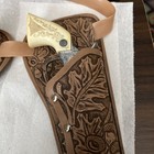 2 Vintage Toy Cap Guns With Indian Head On Grip  8  Long With Belt And Holster