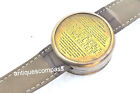 Antique Sundial Compass Nautical Brass Wrist Watch Steampunk Maritime Leather 