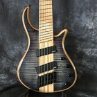 6strings Black Electric Bass Guitar Solid Basswood Body Maple Fretboard 24frets